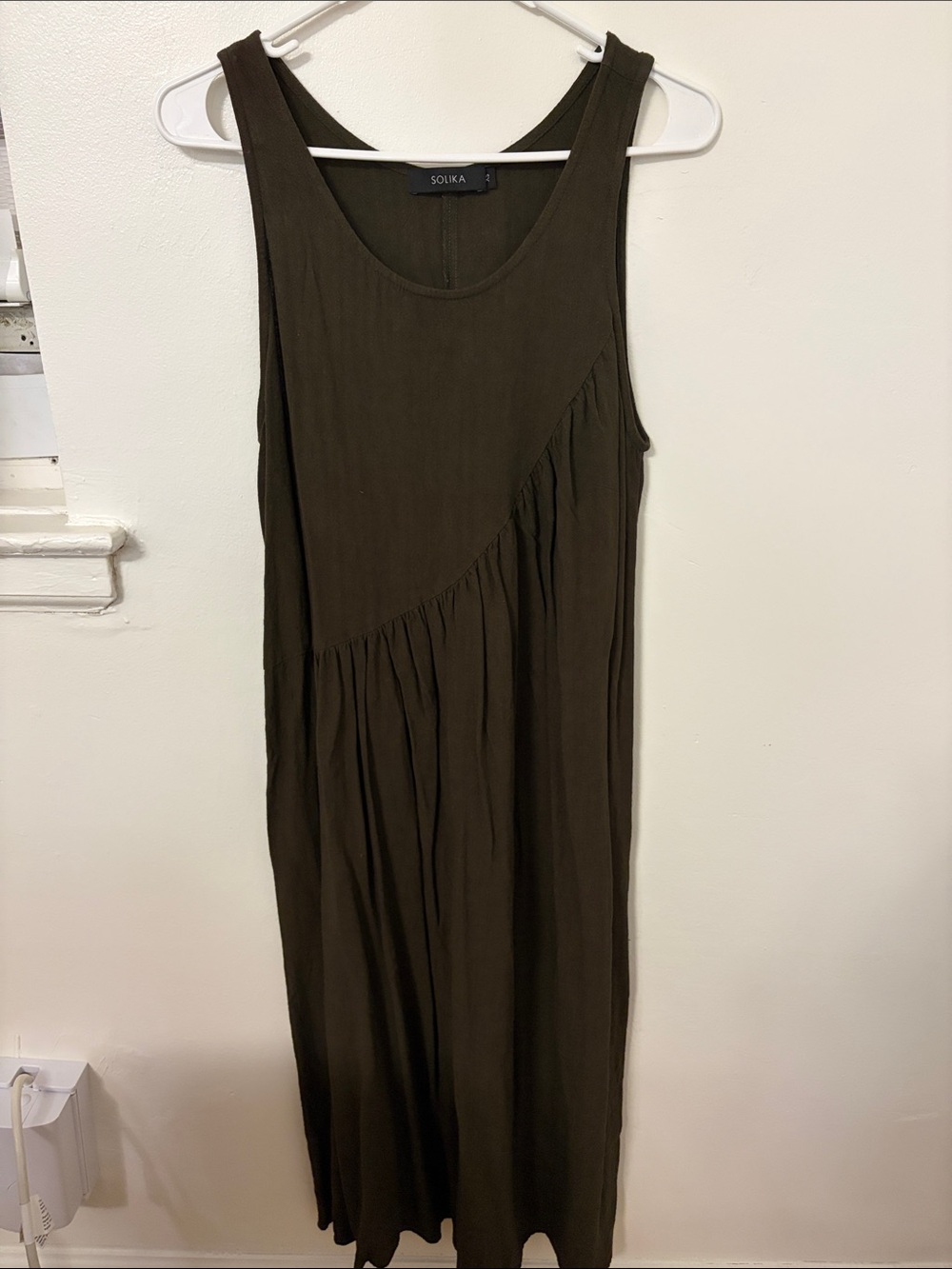 Solika Olive Green Sleeveless Maxi Dress